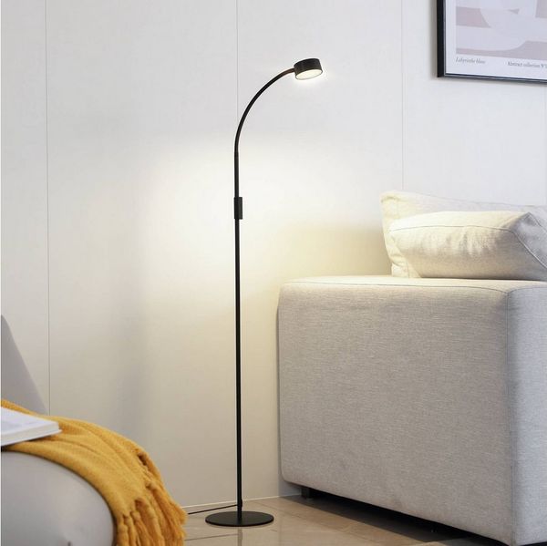 Lindby Stehlampe Maori, LED, Metall, Schwarz Farbwechsel warmweiß / tageslicht IP20, 1 x 3,1 W LED, Farbwechsel warmweiß / tageslicht
