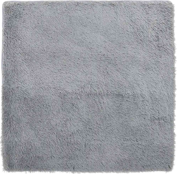 vidaXL Teppich Shaggy Hochflor NAVARRA Silbergrau 200x200 cm Polyester 4102884