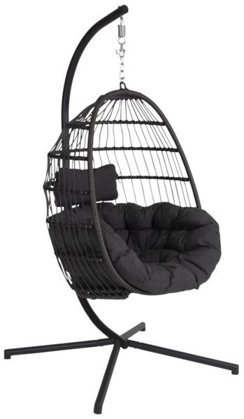 Gartenhängesessel Illora mit Kissen aus Aluminium und Outdoor-Stoff, modern, grau, inkl. Kissen