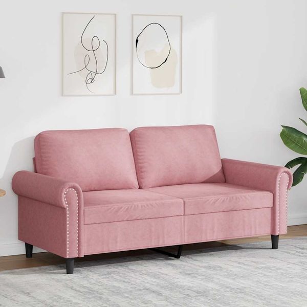vidaXL 2-Sitzer-Sofa Rosa 140 cm Samt 359532