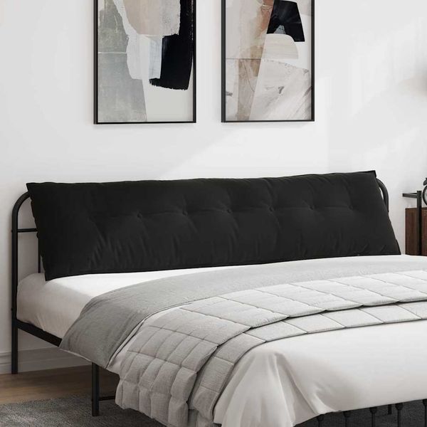 vidaXL Rückenkissen Schwarz 200 x 50 cm Cordstoff 42014982