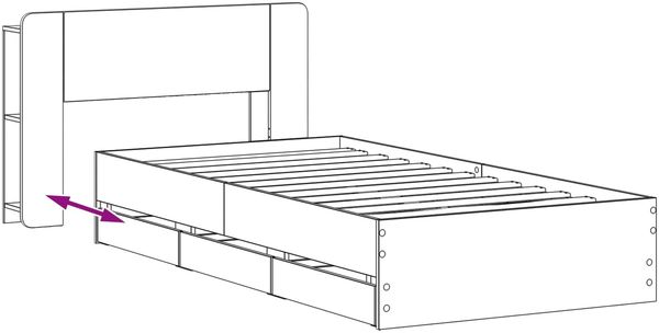 vidaXL Bettgestell mit Stauraum Altholz 80 x 200 cm Holzwerkstoff 3433915 Bild 9