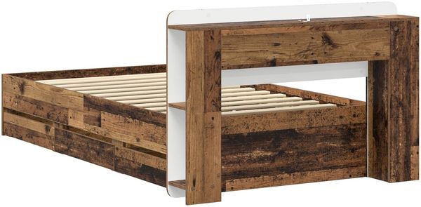 vidaXL Bettgestell mit Stauraum Altholz 80 x 200 cm Holzwerkstoff 3433915 Bild 6