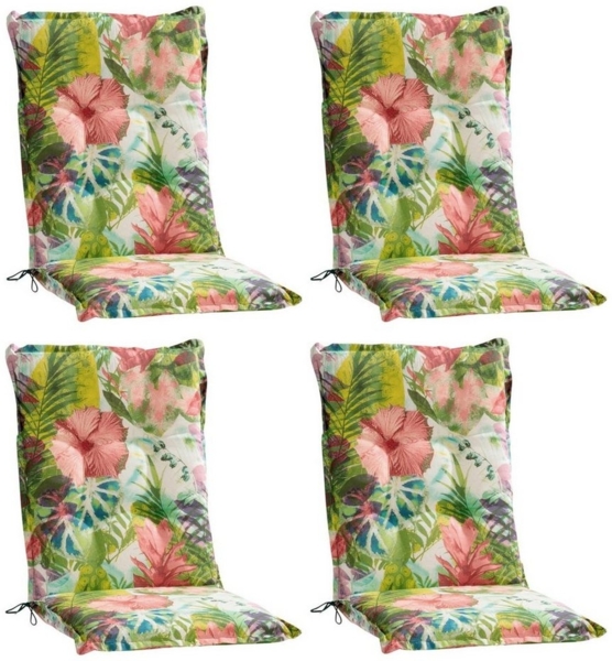 GO-DE Polsterauflage FRUTTANA, B 50 x L 110 cm, Mehrfarbig, 4er Set, (Set, 4 St), Gartenstuhlauflagen für Mittellehnstühle Bild 1