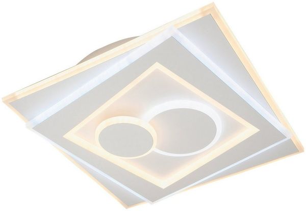 MONDO LED Deckenleuchte STAIRS, 1-flammig, B 53 x T 53 cm, Anpassung der Farbtemperatur, Dimmfunktion, Nachtlichtfunktion, LED fest integriert, Warmweiß, LED Deckenlampe