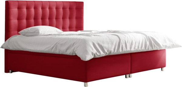 99rooms Riverside Boxspringbett Kunstleder 200x200 cm Rot Bild 4