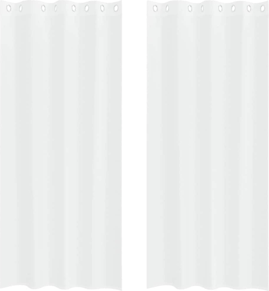 vidaXL Voile-Vorhang mit Vorhängen 2 pcs Weiß 245 x 140 cm Polyester 4107985