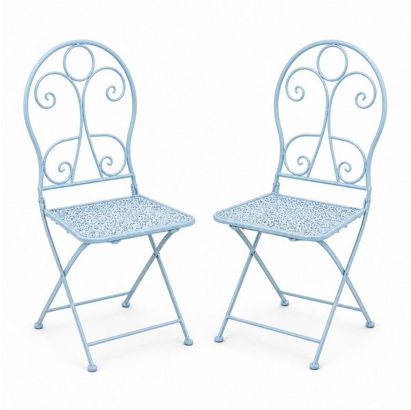 HTI-Living Gartenstuhl Gartenstuhl 2er-Set Solea Blau (Set, 2 St)