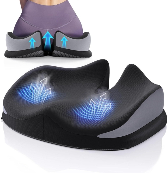 Orthopädisches Steißbeinkissen Memory-Schaum Schwarz Büro Auto Rollstuhl