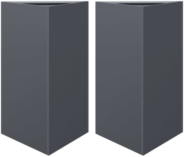 vidaXL Pflanzkübel 2 Stk. Anthrazit Dreieckig 50x43x75 cm Stahl 851176