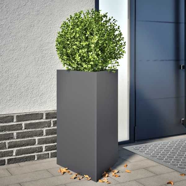 vidaXL Pflanzkübel 2 Stk. Anthrazit Dreieckig 50x43x75 cm Stahl 851176