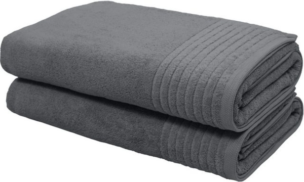 my home Saunatuch Sanremo Premium, Premium Handtücher, 600 gr/m², 80x200cm, Frottier (Set, 2-St), Bordüre, einfarbig, flauschig, weich, dicke Qualität, 5 Jahre Garantie Bild 4