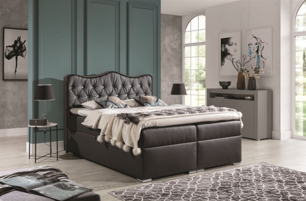 Boxspringbett SAHAN 220x200 cm Kunstleder Anthrazit