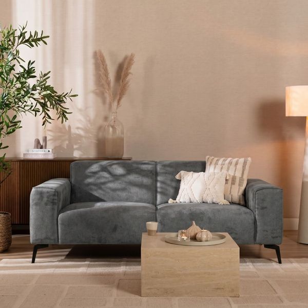 Bronx71 Design Sofa Vegas 2,5-Sitzer Stoff anthrazit