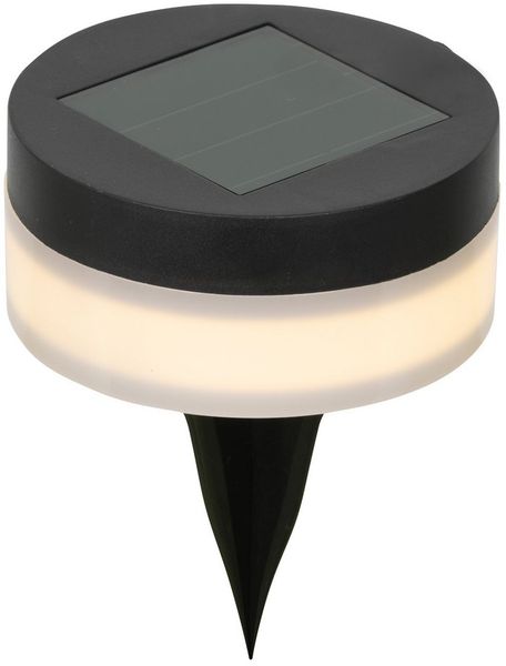 Lumineo LED Solarleuchte, Dauerlicht, warmweiß, Solar LED Wegeleuchte 9x12 cm Kunststoff Schwarz / Warmweiß