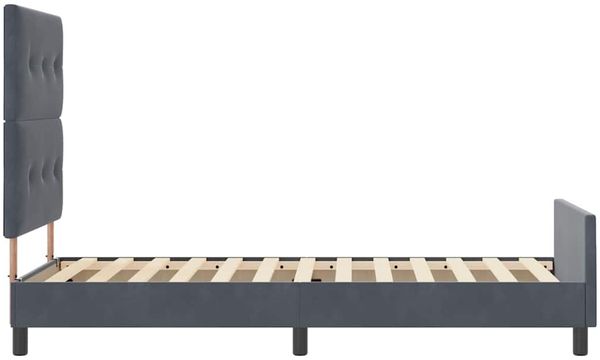 vidaXL Boxspringbett mit Kopfteil Dunkelgrau 90 x 190 cm Samt 3344910 Bild 8