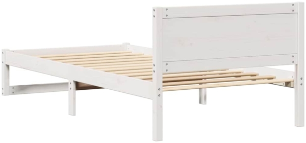 vidaXL Bettrahmen mit Kopfteil Weiß 80 x 200 cm Massives Kiefernholz 873293 Bild 6