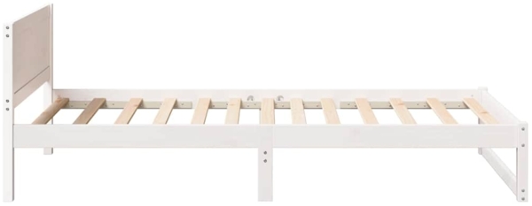 vidaXL Bettrahmen mit Kopfteil Weiß 80 x 200 cm Massives Kiefernholz 873293 Bild 5