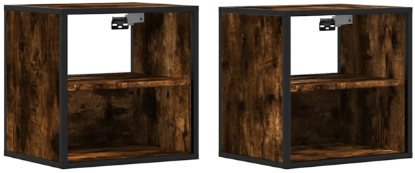 vidaXL Wand-Nachttische 2 Stk. Räuchereiche 40x31x39,5 cm 848749