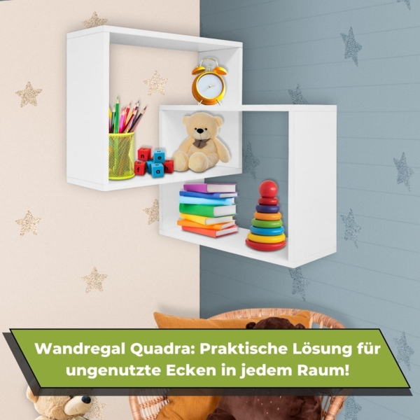 Mein-Regal Eckregal Quadra Wandregal Weiß Bild 4