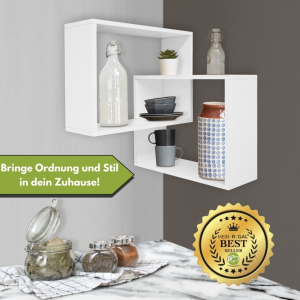 Mein-Regal Eckregal Quadra Wandregal Weiß Bild 6