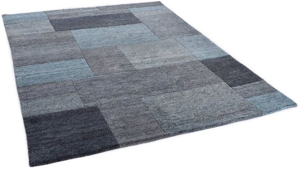 THEKO Wollteppich Dalas - 7709, rechteckig, Höhe: 18 mm, reine Wolle, handgeknüpft, Patchwork Design