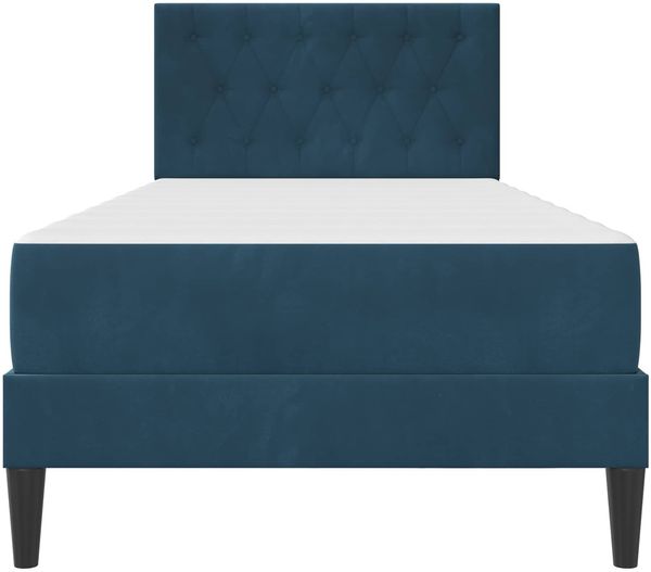 vidaXL Bettgestell mit Matratze mit Kopfteil Blau 90 x 200 cm Samt 3415029 Bild 6