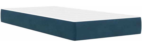 vidaXL Bettgestell mit Matratze mit Kopfteil Blau 90 x 200 cm Samt 3415029 Bild 5