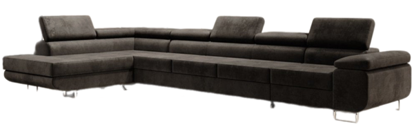 Designer Sofa Maxi mit Schlaf - und Klappfunktion Dunkelbraun Samt Links