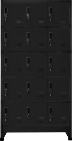 vidaXL Schließfachschrank Schwarz 90 x 40 x 180 cm Stahl