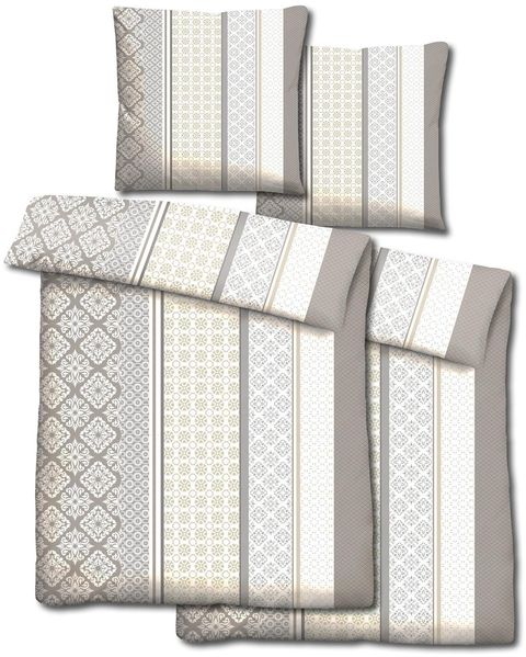 Doppelpack CloudComfort Basic Mikrofaser Bettwäsche beige 135 x 200 + 80 x 80 cm