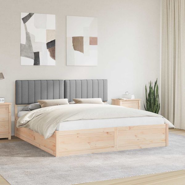 vidaXL Bettgestell mit gepolstertem Kopfteil Hellgrau 180 x 200 cm 3398214