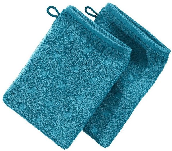 Möve Waschhandschuh Waschhandschuh "Quadretti" 2er-Pack, Frottier, Walk-Frottier Uni