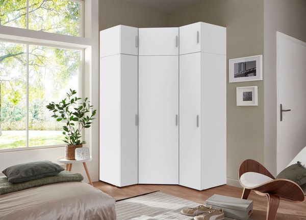 Wimex Schranksystem Münster (Spar-Set, 6tlg: Eckschrank+ 2 Schränke 30cm und 40cm breit+ 3 Aufsatzmodule) Mehrzweckschrank