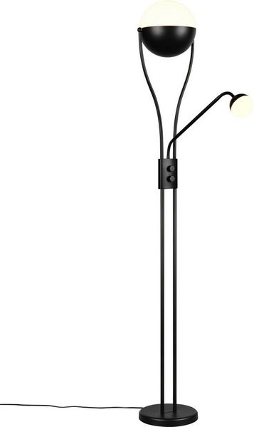 LED Deckenfluter CHRIS mit flexibler Leselampe, Schwarz, Höhe 180cm