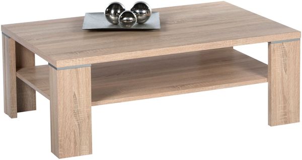 Stella Trading OSAKA Couchtisch in Eiche Sonoma Optik - geräumiger Sofatisch mit Ablage für Ihren Wohnbereich - 110 x 40 x 70 cm (B/H/T)
