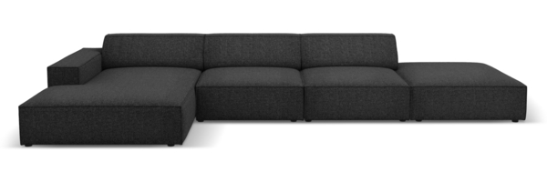 Micadoni Ecksofa Jodie 5-Sitzer Links Chenille Haga Schwarz