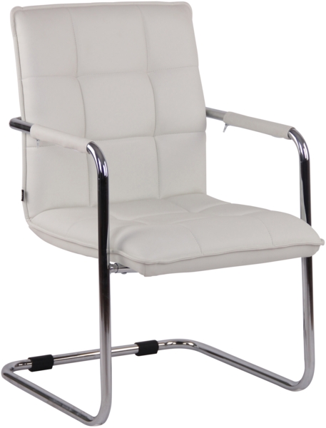 CLP Besucherstuhl Gandia Kunstleder mit Armlehnen,weiß chrom
