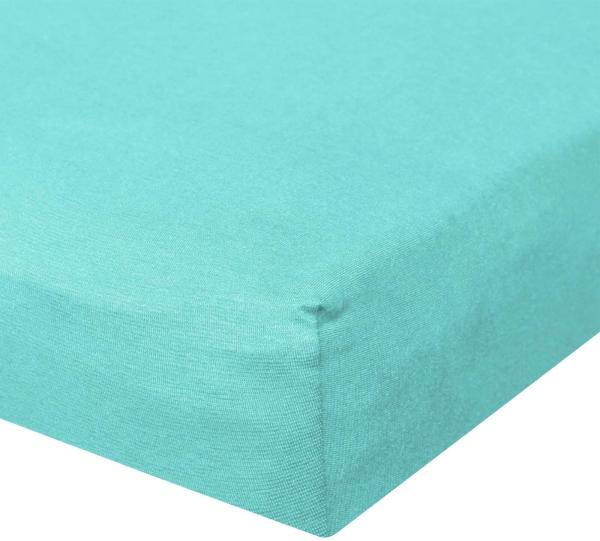 BettwarenShop Jersey Spannbetttuch Ultra-Stretch|90x200 - 100x220 cm| eisblau