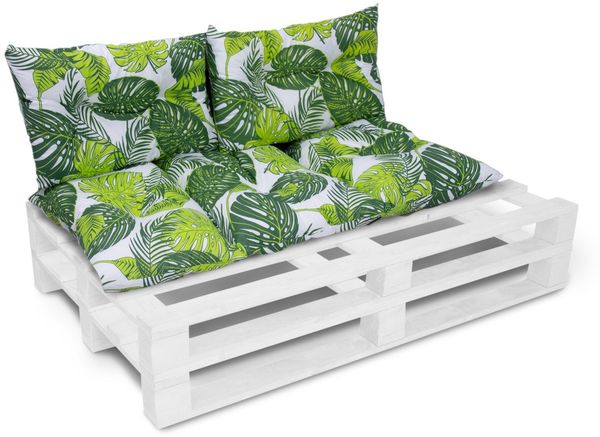 Amilian Stuhlkissen - Sitzkissen - Palettenkissen - 60x120cm + 2 x40x60cm, 3er Set - Gartenbankauflage - Pallettensitzkissen - Bankkissen