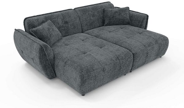 Home affaire Big-Sofa MIRELDA Design-Sofa mit Steppungen, extra tief, Breite 251 cm, elegant und bequem, enthält 2 Zierkissen, belastbar bis 480kg