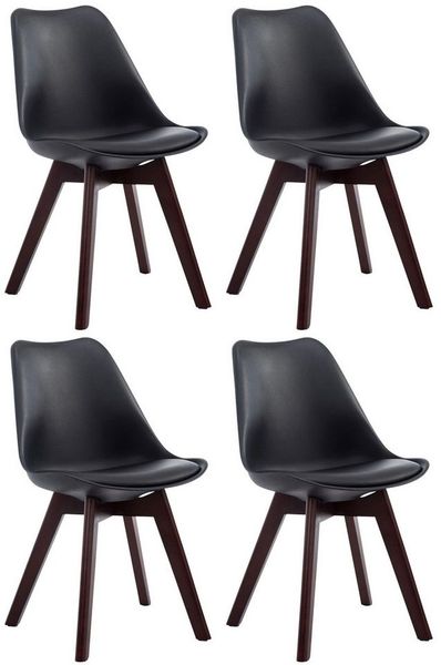 TPFLiving Besucherstuhl Bornova Two (Pflegeleichte Oberflächen & robuste Materialien, 4 St), Maße (TxBxH): 55 x 48 x 84cm - Farbe: schwarz