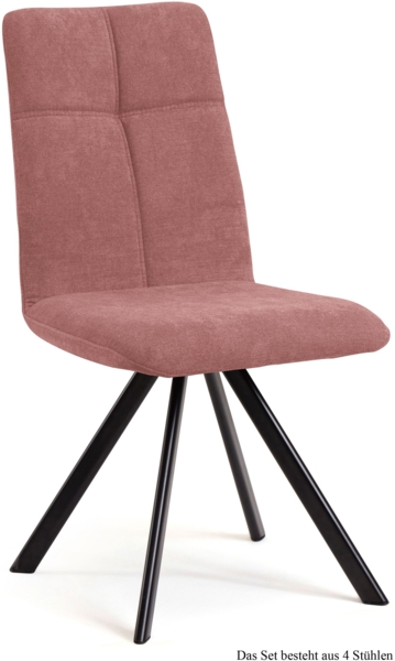 Esszimmerstuhl drehbar (4er-Set) Deryl 47x92x60 Schwarz/Rosewood