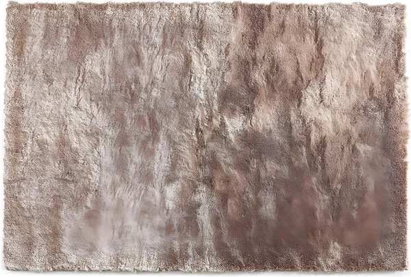 Vente-unique - DOLCE Teppich Stoff Schokoladenbraun - B 160 cm x H 4 cm x L 230 cm