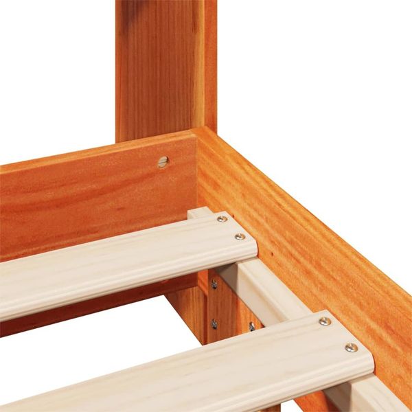 vidaXL Massivholzbett ohne Matratze Wachsbraun 140x200 cm Kiefernholz 3323691 Bild 9