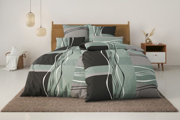 my home Bettwäsche Kelian, Polycotton recycelt, 3 teilig, in verschiedenen Qualitäten, gemusterte Bettwäsche