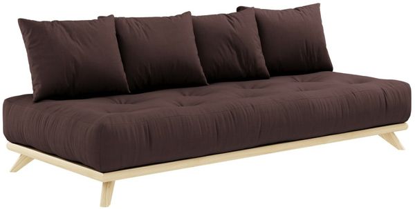 Karup Design SENZA Futonsofa inkl. 4 Kissen Gestell Natur, Matratze Brown