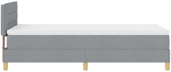 vidaXL LED Boxspringbett mit Matratze Hellgrau 90x190 cm Stoff 3342324 Bild 8