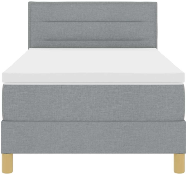 vidaXL LED Boxspringbett mit Matratze Hellgrau 90x190 cm Stoff 3342324 Bild 7