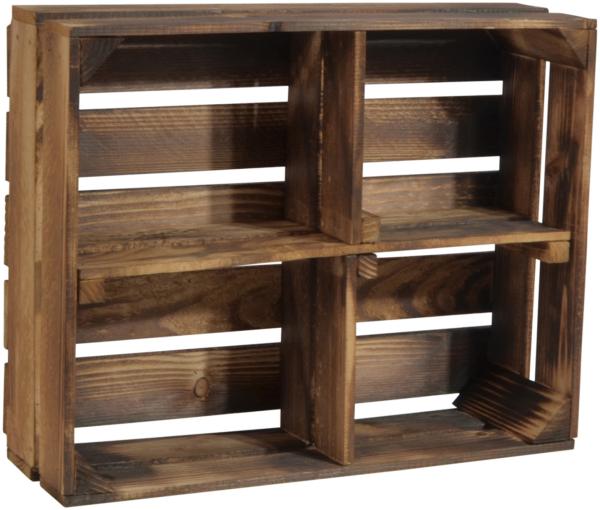 CHICCIE 3 Set Holzregal Schmalhanz 50x40x15cm - Geflammt + Regal